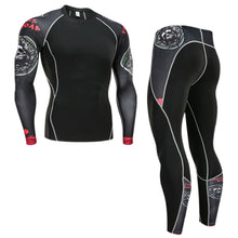 Load image into Gallery viewer, Winter Thermal Underwear Set Men's Sportswear Running Training Warm Base Layer Compression Tights Jogging Suit Men's Gym 2019