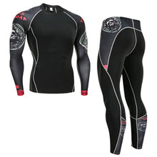 Load image into Gallery viewer, Winter Thermal Underwear Set Men's Sportswear Running Training Warm Base Layer Compression Tights Jogging Suit Men's Gym 2019