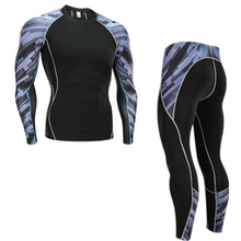 Load image into Gallery viewer, Winter Thermal Underwear Set Men's Sportswear Running Training Warm Base Layer Compression Tights Jogging Suit Men's Gym 2019