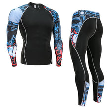 Load image into Gallery viewer, Winter Thermal Underwear Set Men's Sportswear Running Training Warm Base Layer Compression Tights Jogging Suit Men's Gym 2019